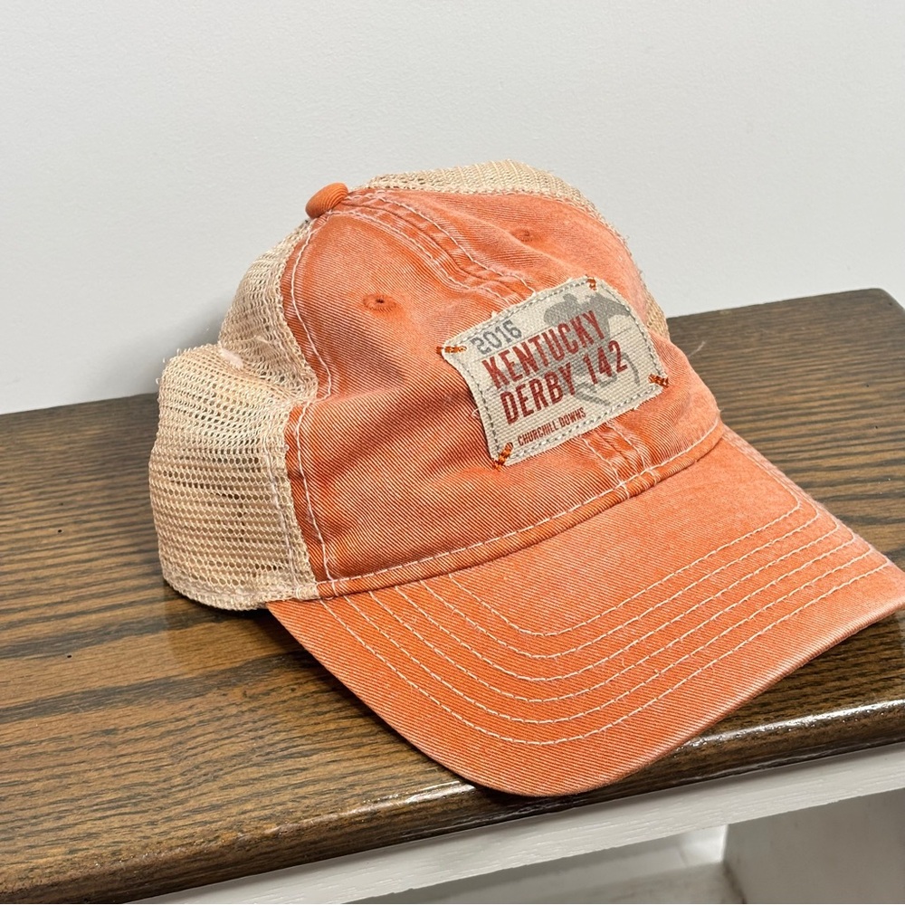 Kentucky Derby 142 2016 Churchill Downs Peach/Orange Trucker Hat Baseball Cap